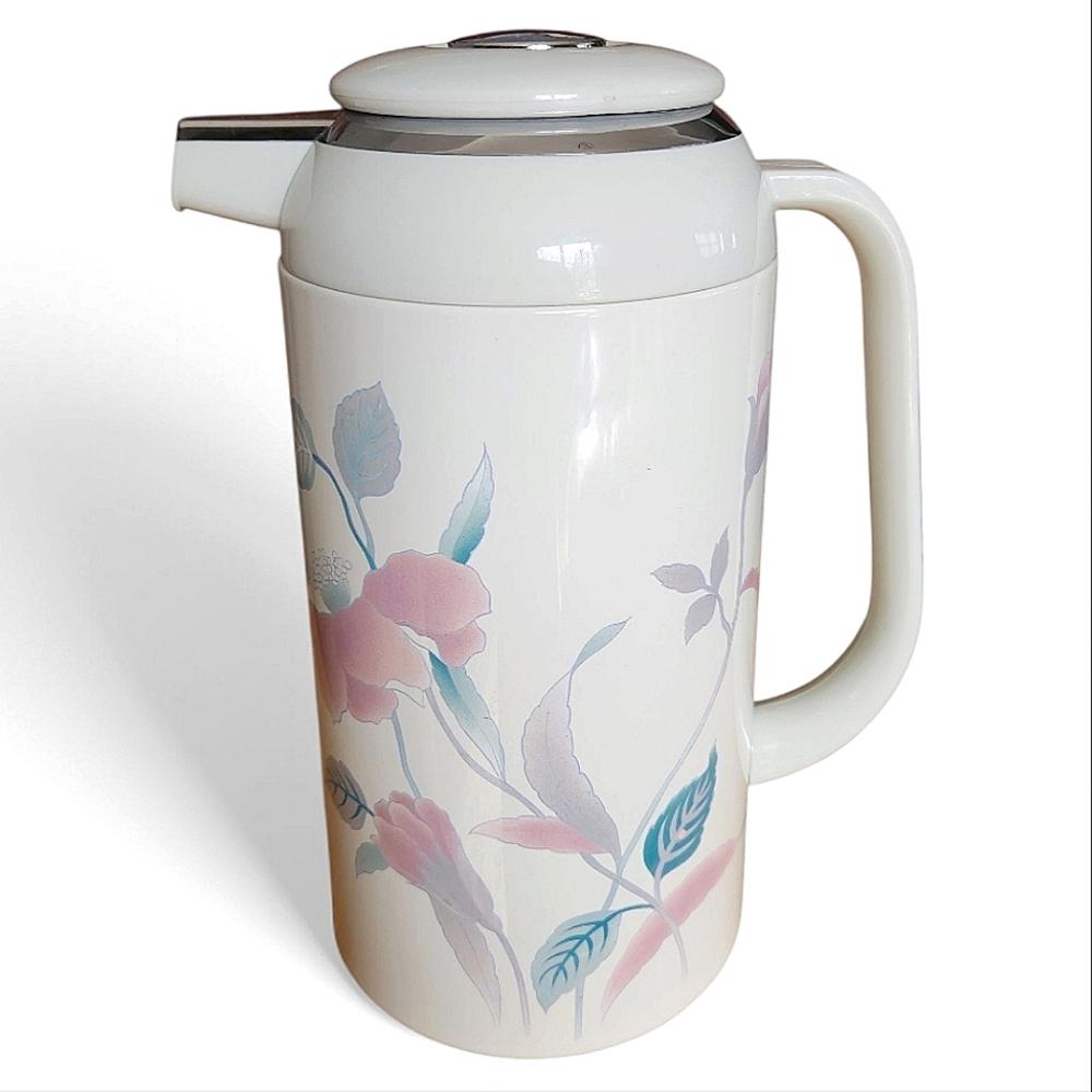 Vintage Mikasa Continental Silk Flowers 1 Liter Insulated Coffee Carafe